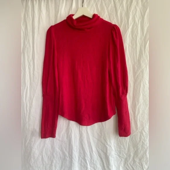 Anthropologie Puff Sleeved Cozy Turtleneck Top in Hot Pink
Size Small - Picture 2 of 13